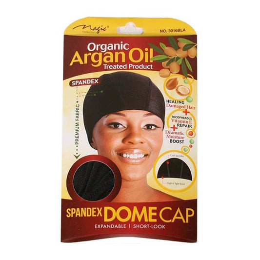 Spandex Dome Cap with Argan Oil Treated - Black | Miami Beauty Supply