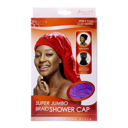 Kim & C - Super Jumbo Braid Shower Cap - Assorted | Miami Beauty Supply