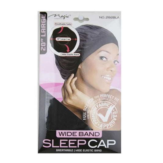 Wide Band Sleep Cap - Black | Miami Beauty Supply