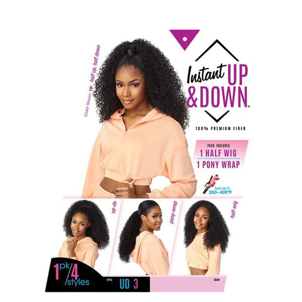 Instant Up & Down Pony Wrap Synthetic Hair Half Wig Ud 3