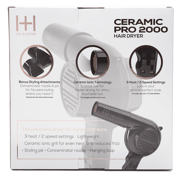 ANNIE HOT& HOTTER CERAMIC PRO 2000 DRYER WITH EXTRA PIKS