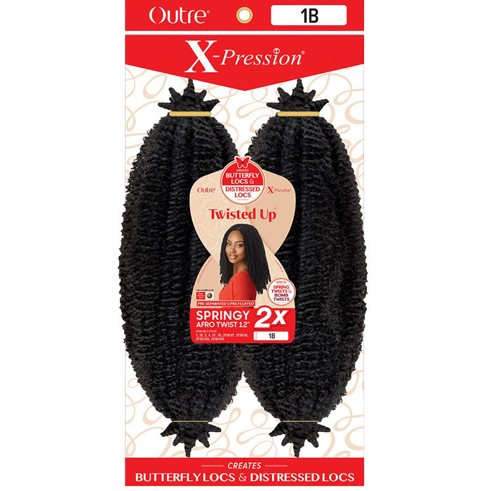 OUTRE X-PRESSION CROCHET BRAID TWISTED UP 2X SPRINGY AFRO TWIST 12"
