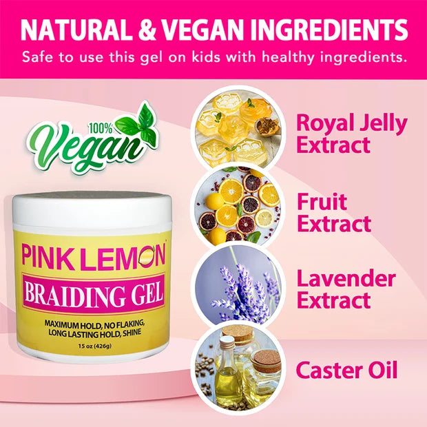 Bellatique Pink Lemon Braiding Gel (15 oz)