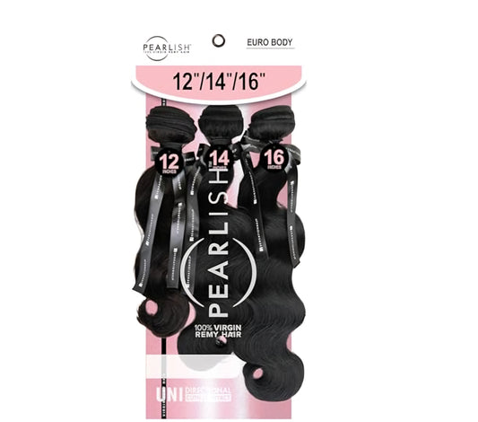 PEASensationnel Pearlish Virgin Remy Human Hair Multi Pack - Euro Body  NATRAL BLACK