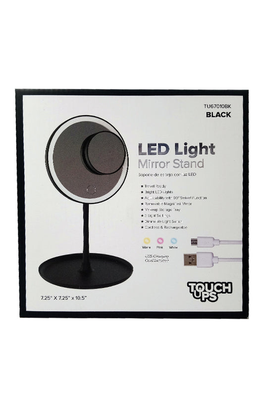 Touch Ups LED Light Mirror Stand-Black