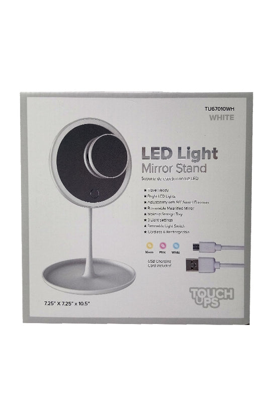 Touch Ups LED Light Mirror Stand-White
