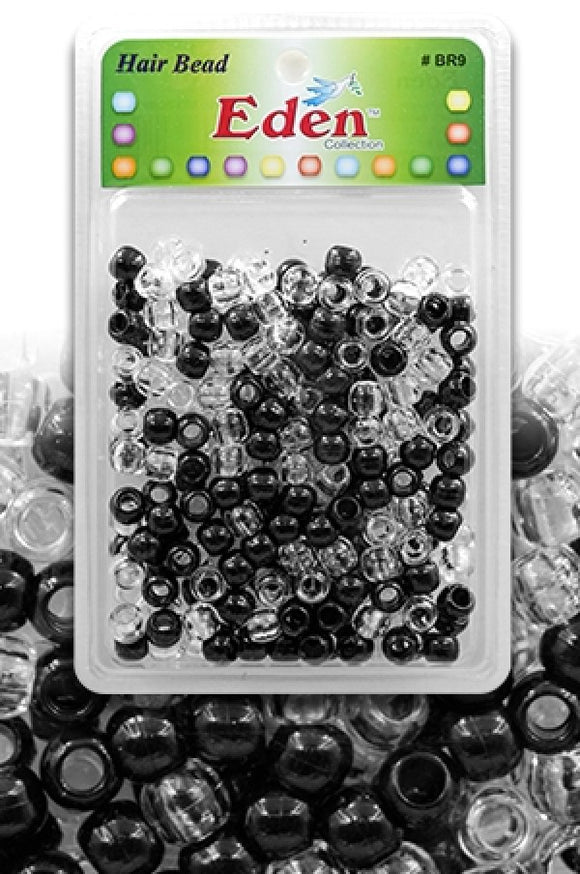 Eden XLG Blister Med Round Bead -Black&Clear #BR9BC[BKC]