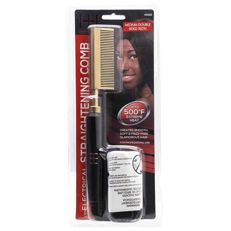 ANNIE Hot & Hotter Electrical Straightening Comb [Medium Double Sided Teeth]