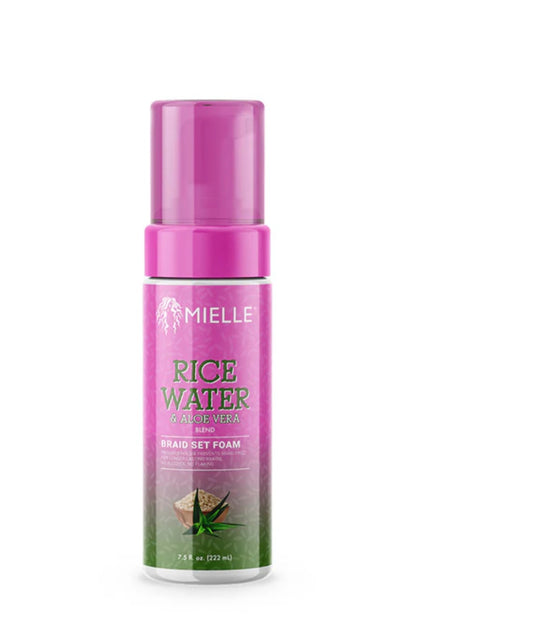 MIELLE ORGANICS RICE WATER & ALOE VERA Braid Set Foam 7.5oz