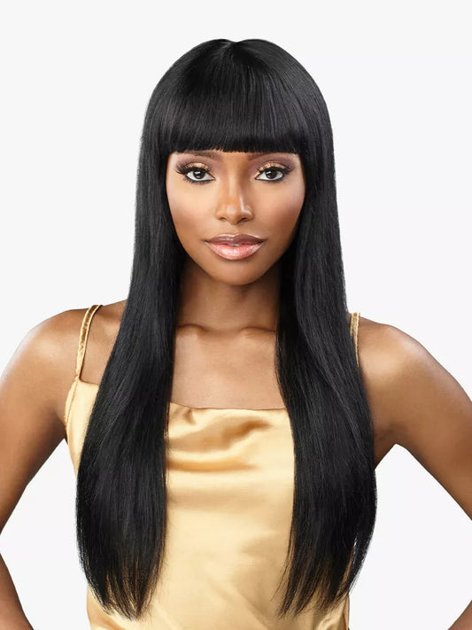 100% VIRGIN HUMAN HAIR 12A UNPROCESSED FULL WIG STRAIGHT 26″ BY SENSATIONNEL