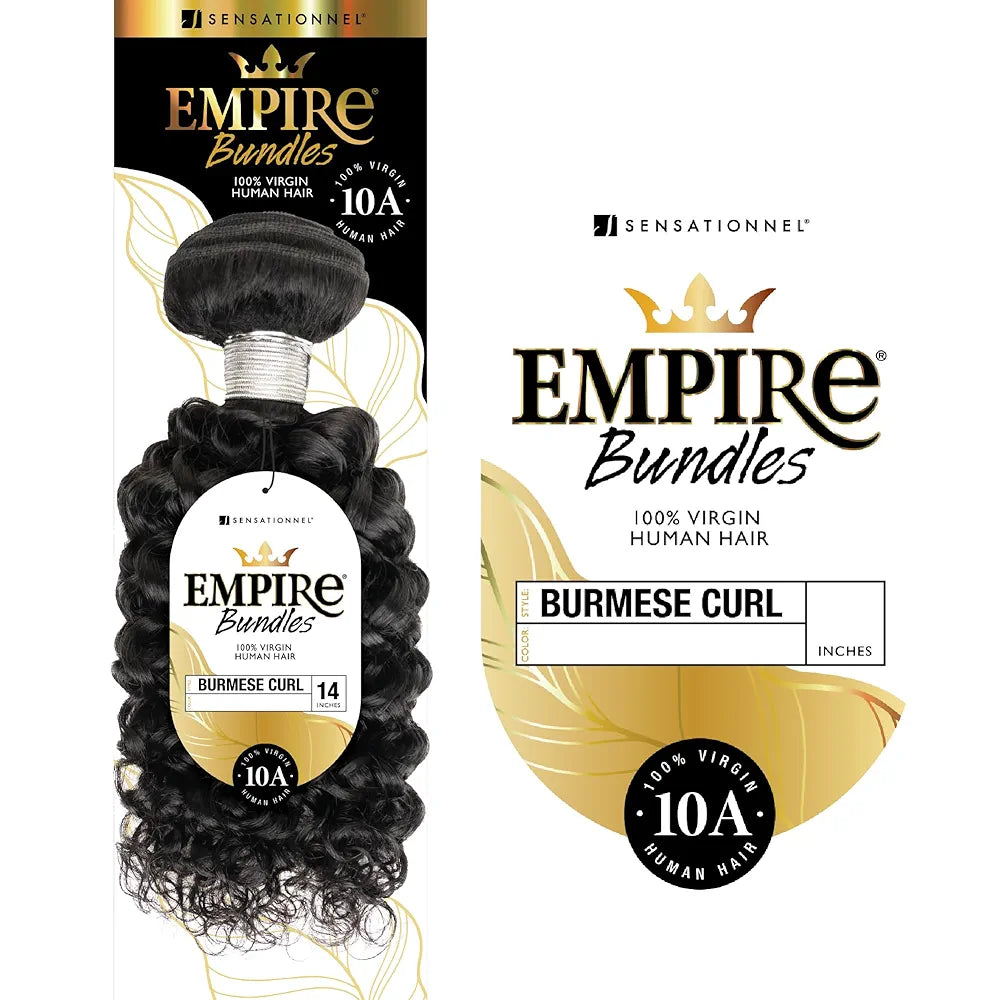 Sensationnel Human Hair Empire Bundles Weave - Burmese Curl 1 NATURAL