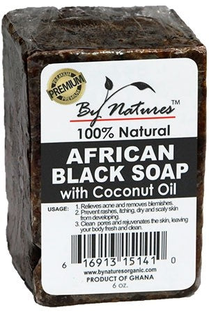 By Natures African Black Soap with Coconut Oil (6.5oz
