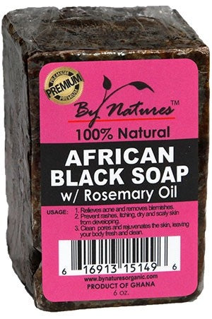 By Natures African Black Soap with Rosemary Oil (6.5oz