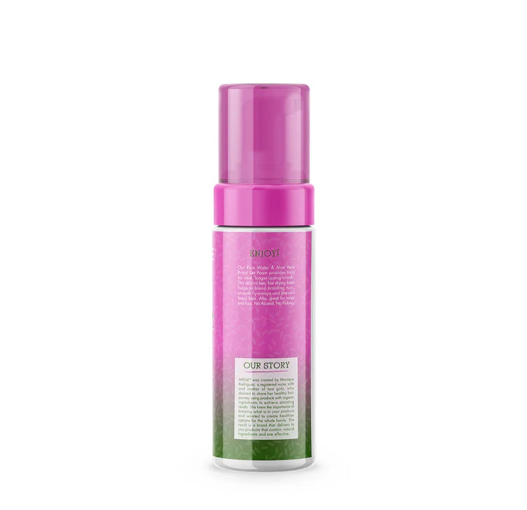 MIELLE ORGANICS RICE WATER & ALOE VERA Braid Set Foam 7.5oz