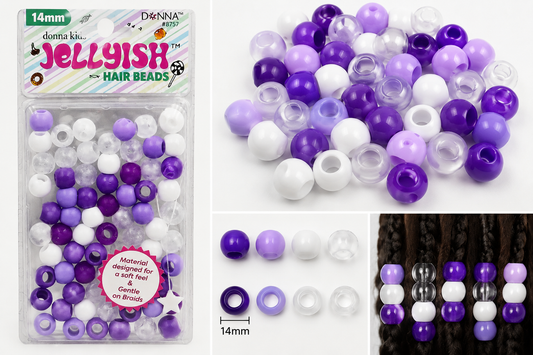 Donna Kids 14mm Jellyish Beads #8757GP Purple Mix -pc