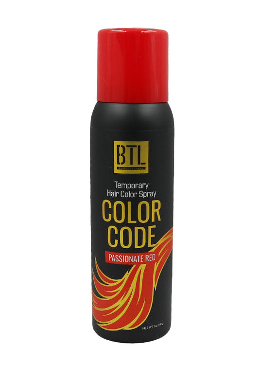 BTL Color Code Temporay Hair Color Spray -Passionated Red (3 oz)