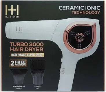 ANNIE HOT &HOTTER CERAMIC IONIC TURBO 3000 HAIR DRYER