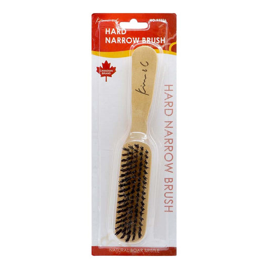 Natural Boar Bristle Wooden Brush - Hard & Narrow | Miami Beauty Supply