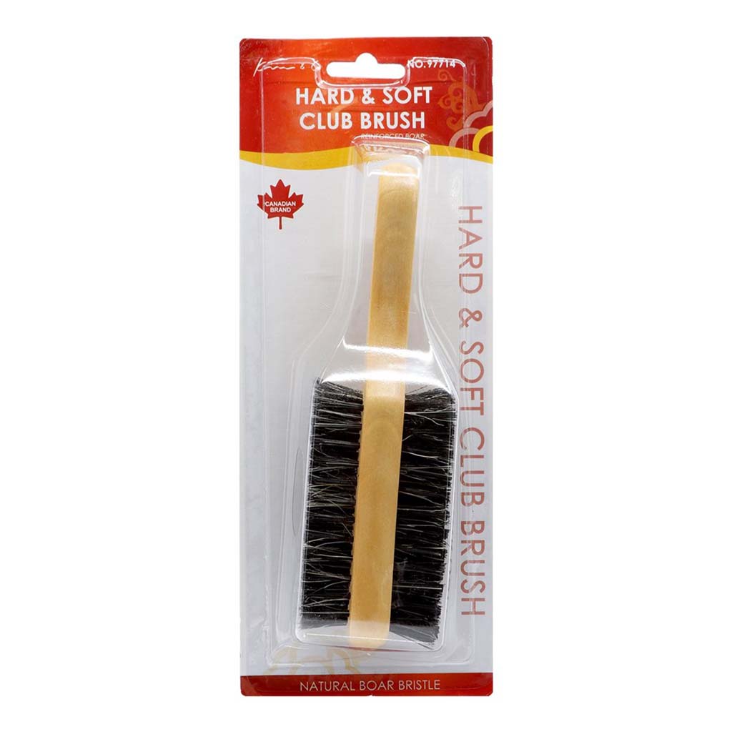 Natural Boar Bristle Wooden Brush - Hard & Soft - Double Sided | Miami Beauty Supply